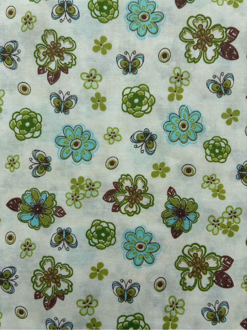 Vintage Style Butterfly Floral Fabric - Quilting Cotton